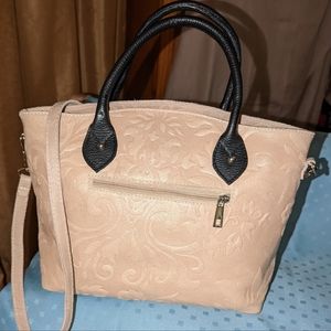 Renata Corsi embossed leather shoulder bag.